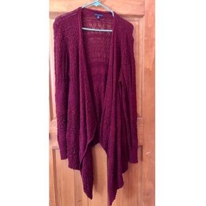 AE Maroon Loose Knit Cardigan